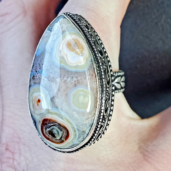 New Mexican Bird’s Eye Jasper 925 Silver Ring. - Picture 1 of 16
